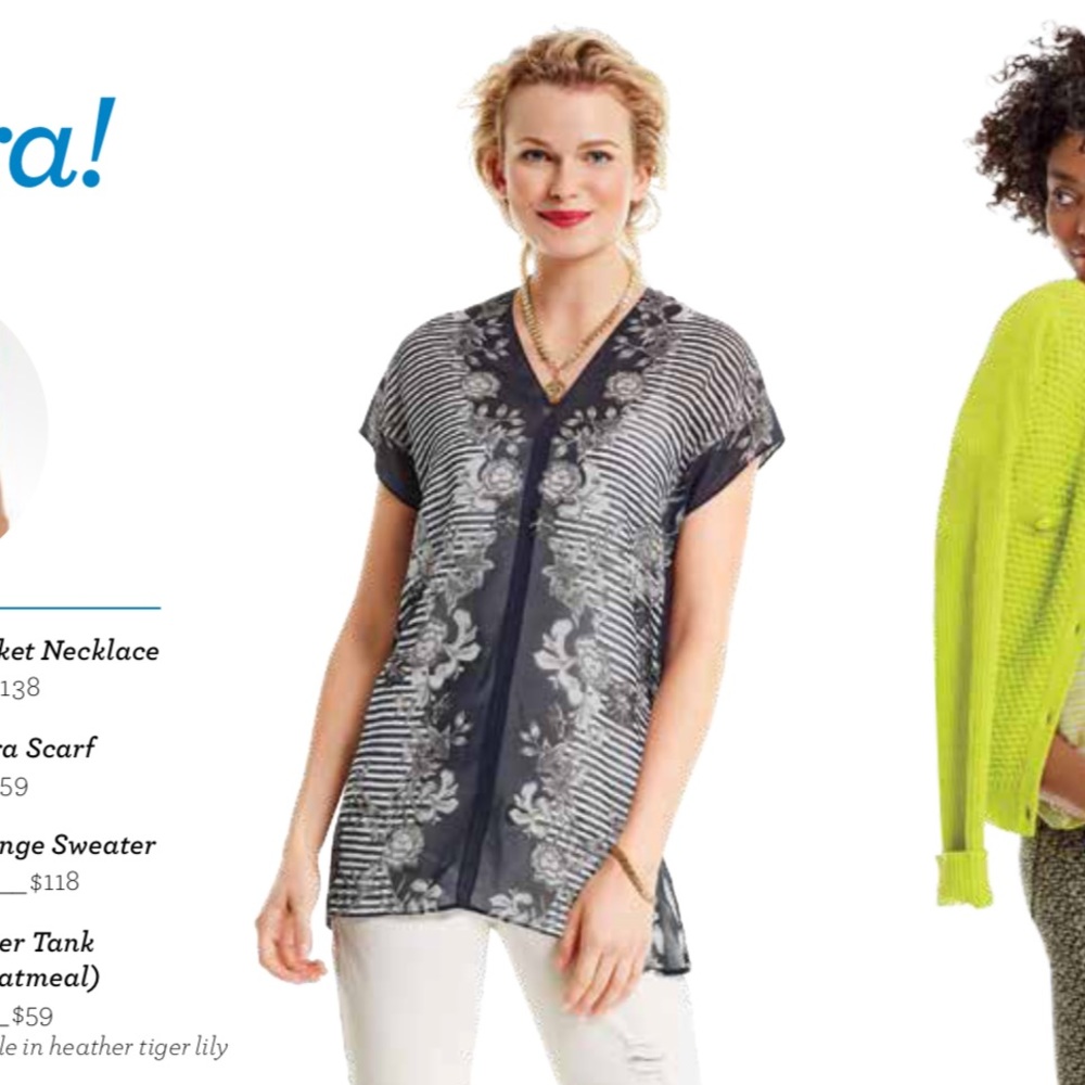 Cabi Navy/white Yacht tunic - XS